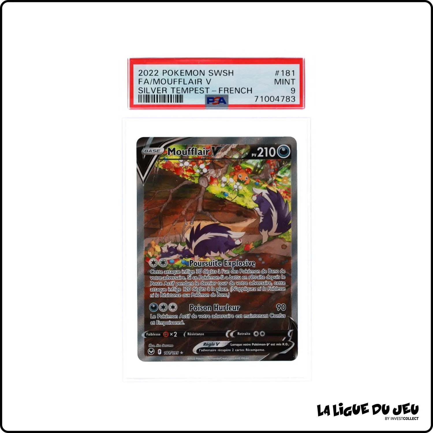 Ultra - Pokemon - Tempête Argentée - Moufflair V 181/195 - PSA 9 - Français