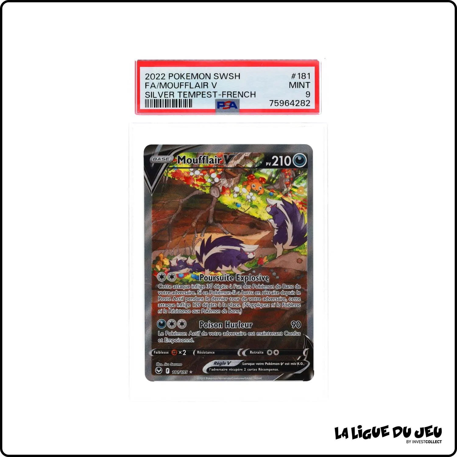 Ultra - Pokemon - Tempête Argentée - Moufflair V 181/195 - PSA 9 - Français