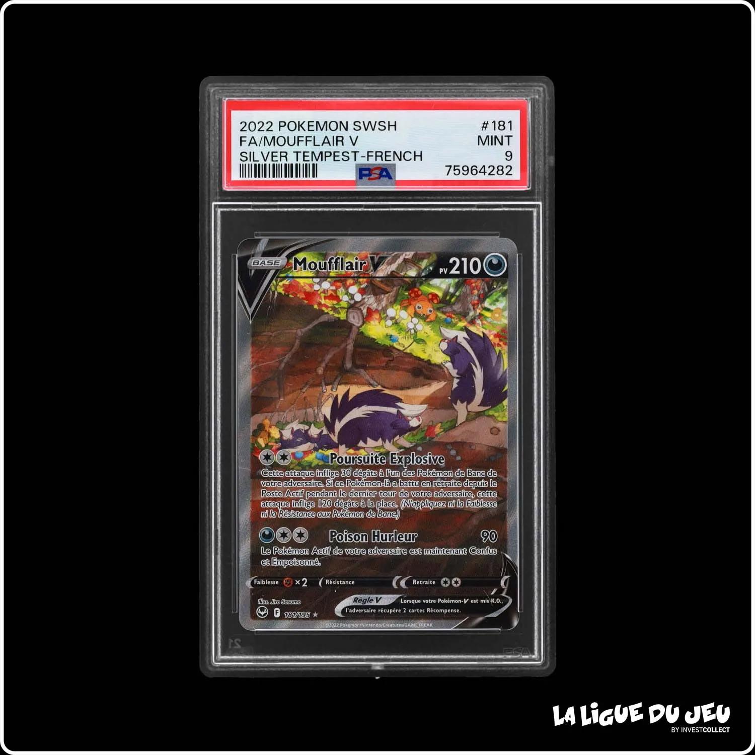 Ultra - Pokemon - Tempête Argentée - Moufflair V 181/195 - PSA 9 - Français