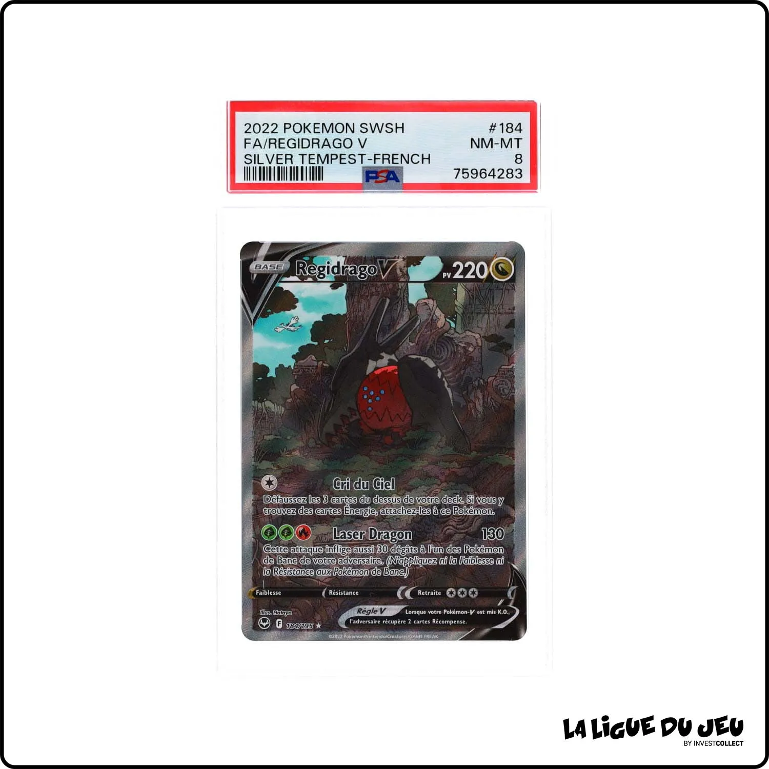 Ultra - Pokemon - Tempête Argentée - Regidrago V 184/195 - PSA 8 - Français