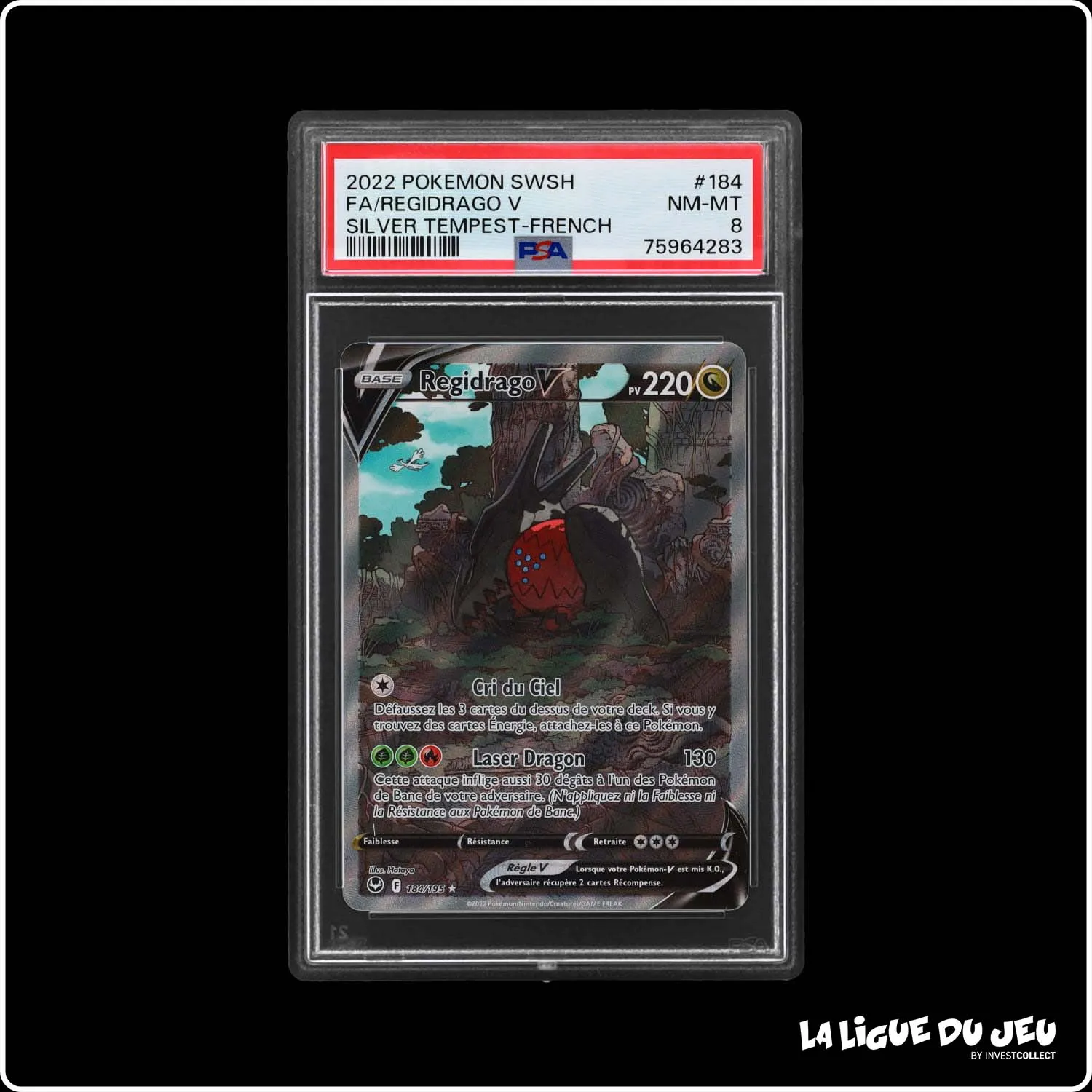 Ultra - Pokemon - Tempête Argentée - Regidrago V 184/195 - PSA 8 - Français