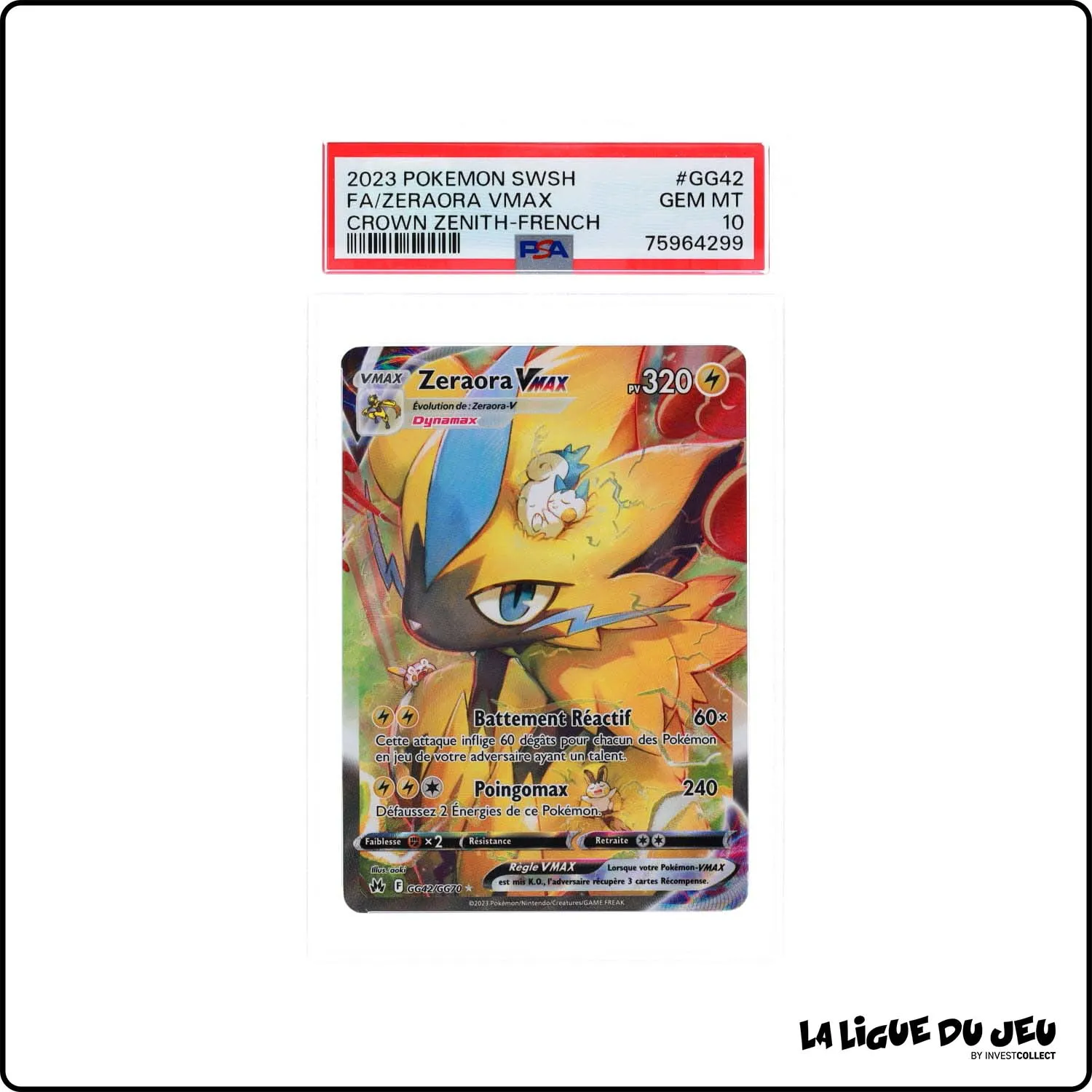 Ultra - Pokemon - Zénith Suprême - Zeraora VMAX GG42/GG70 - PSA 10 - Français