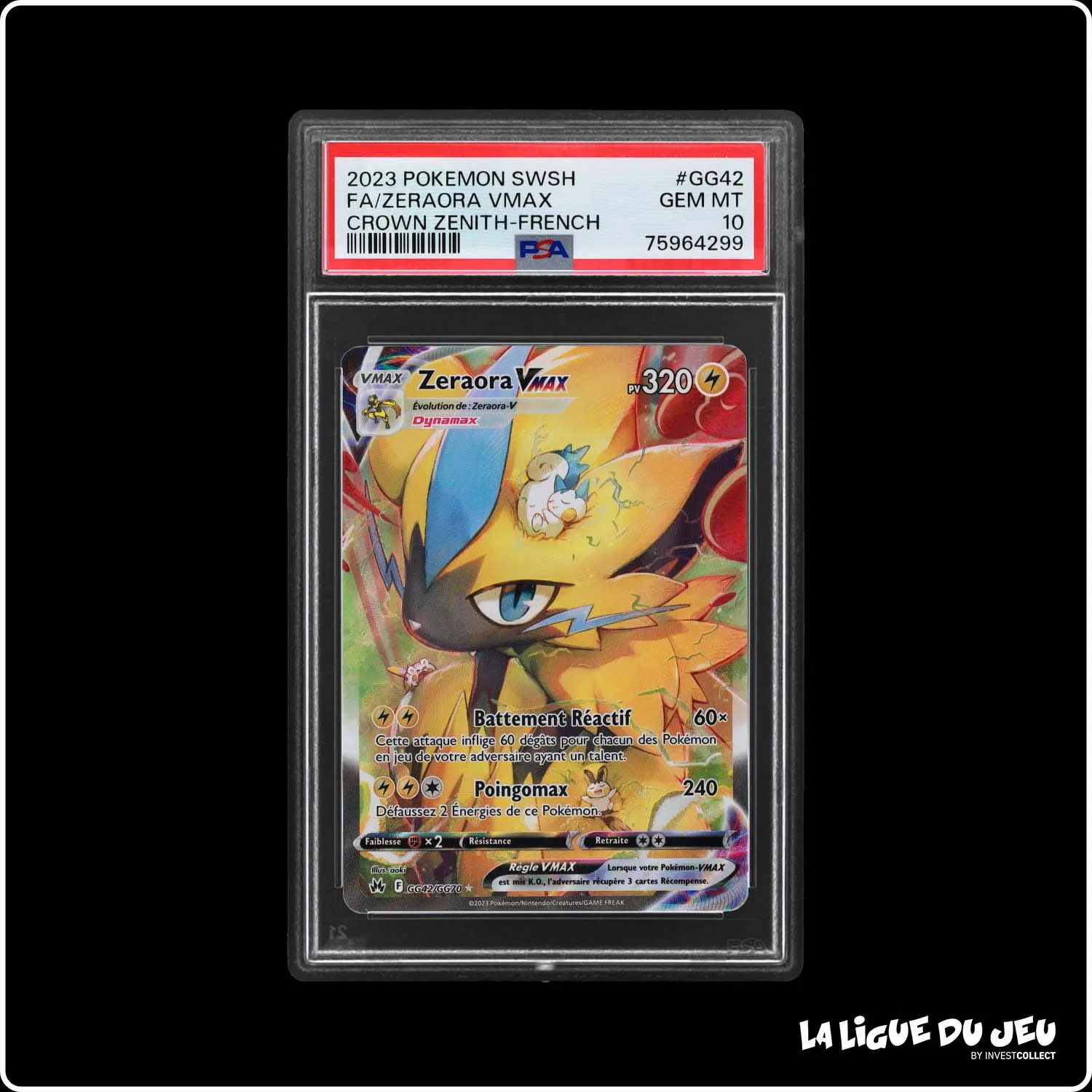 Ultra - Pokemon - Zénith Suprême - Zeraora VMAX GG42/GG70 - PSA 10 - Français