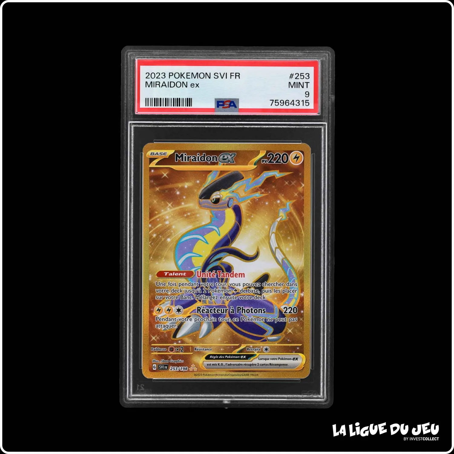 Secrete - Pokemon - Écarlate et Violet de Base - Miraidon ex 253/198 - PSA 9 - Français