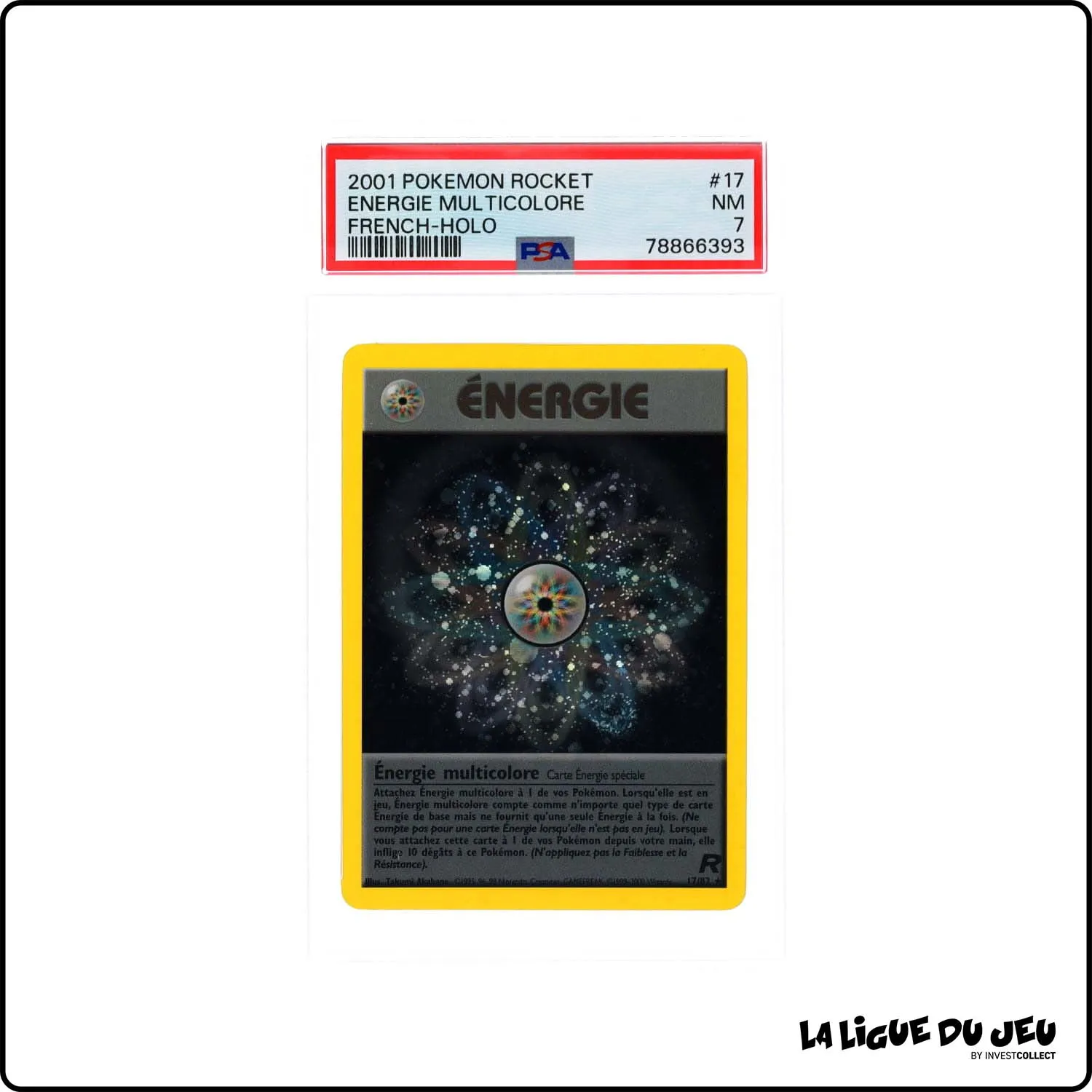 Holo - Pokemon - Team Rocket - Énergie multicolore 17/82 - Unlimited - PSA 7 - Français