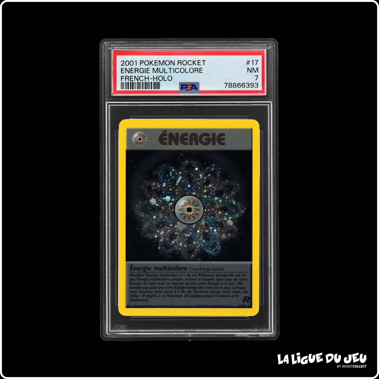 Holo - Pokemon - Team Rocket - Énergie multicolore 17/82 - Unlimited - PSA 7 - Français