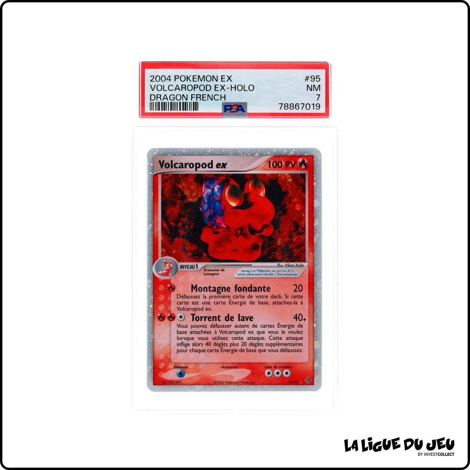 Ultra - Pokemon - Dragon - Volcaropod ex 95/97 - PSA 7 - Français