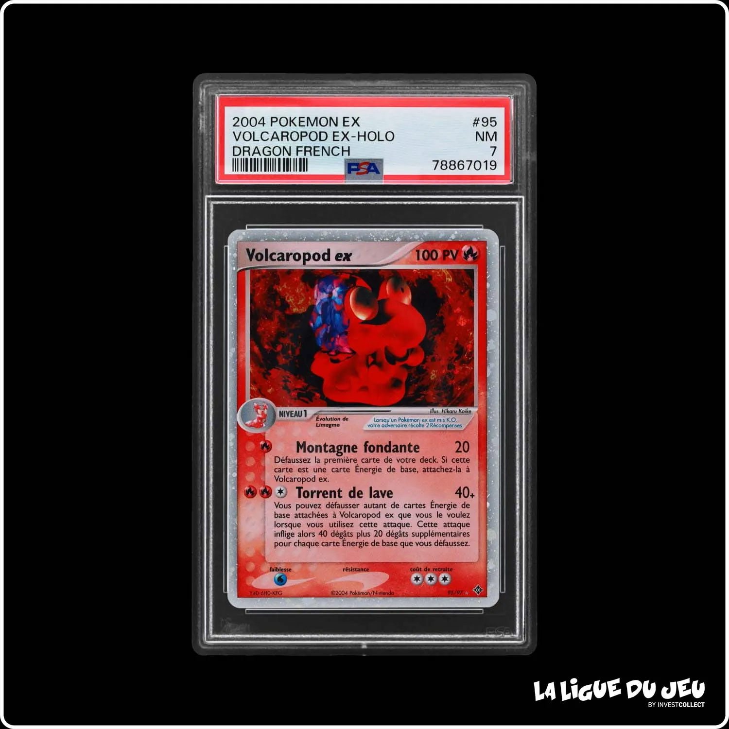 Ultra - Pokemon - Dragon - Volcaropod ex 95/97 - PSA 7 - Français