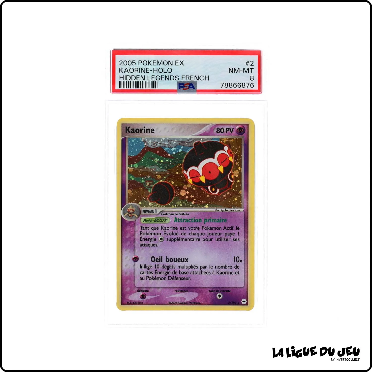 Holo - Pokemon - Légendes Oubliées - Kaorine 2/101 - PSA 8 - Français