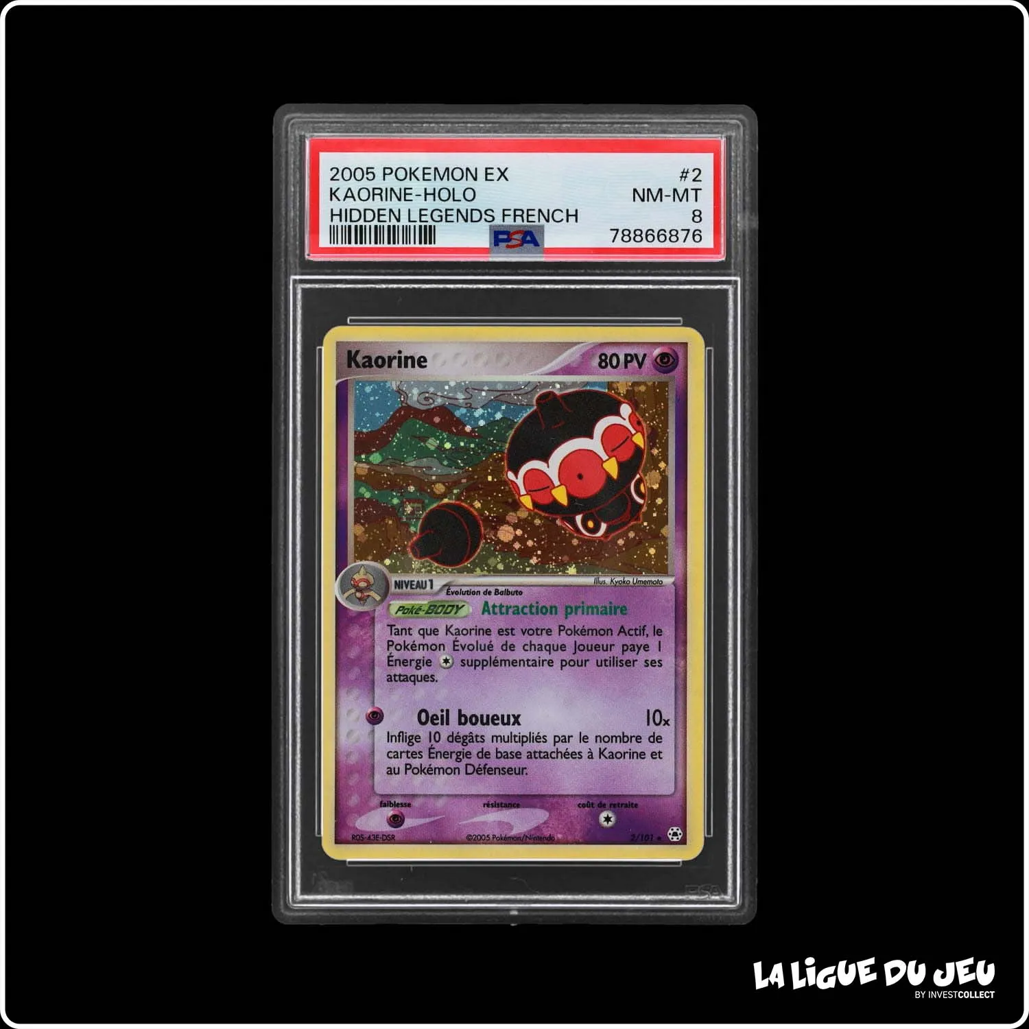 Holo - Pokemon - Légendes Oubliées - Kaorine 2/101 - PSA 8 - Français