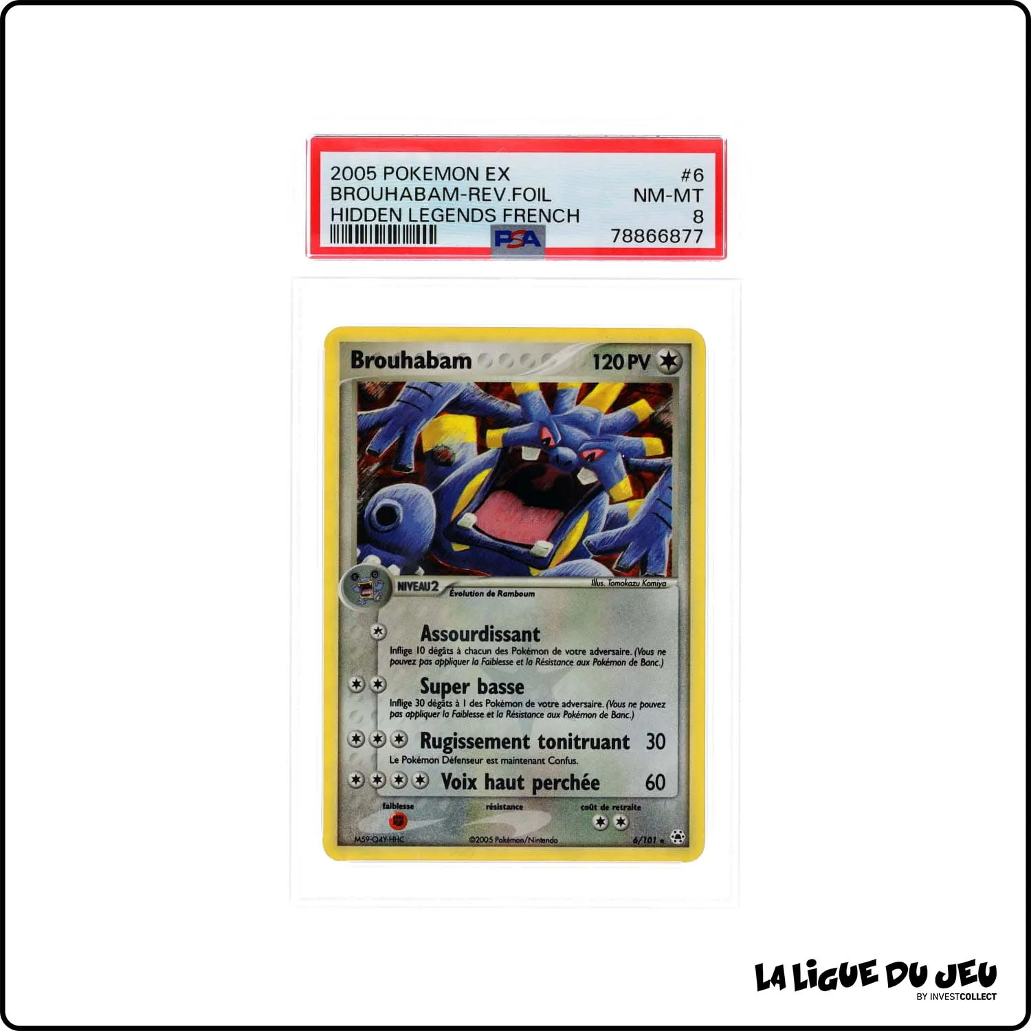 Holo - Pokemon - Légendes Oubliées - Brouhabam 6/101 - Reverse foil - PSA 8 - Français