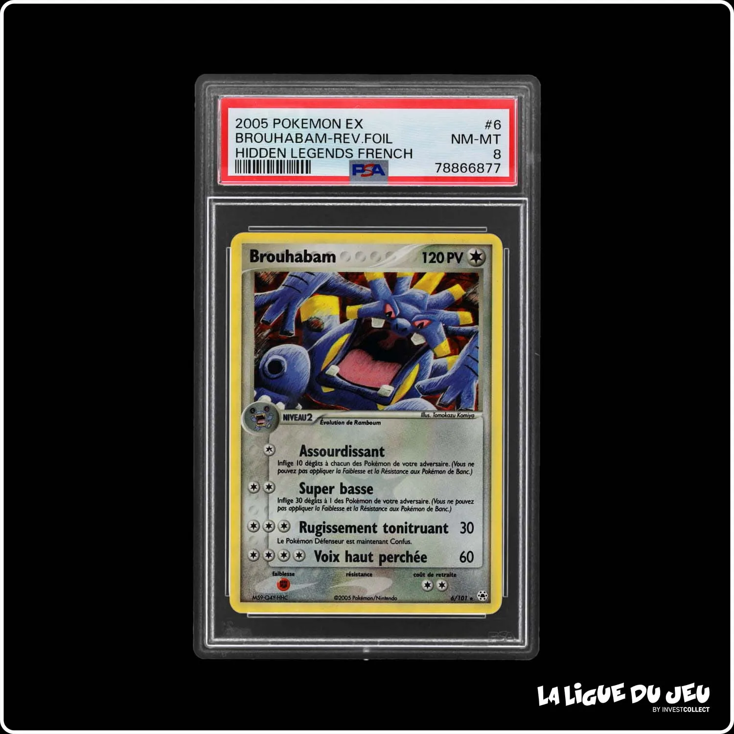 Holo - Pokemon - Légendes Oubliées - Brouhabam 6/101 - Reverse foil - PSA 8 - Français