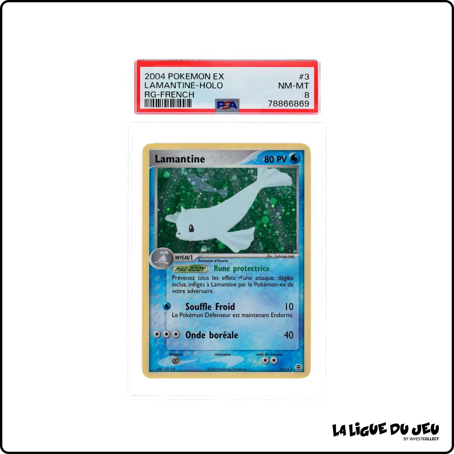 Holo - Pokemon - Rouge Feu Vert Feuille - Lamantine 3/112 - PSA 8 - Français