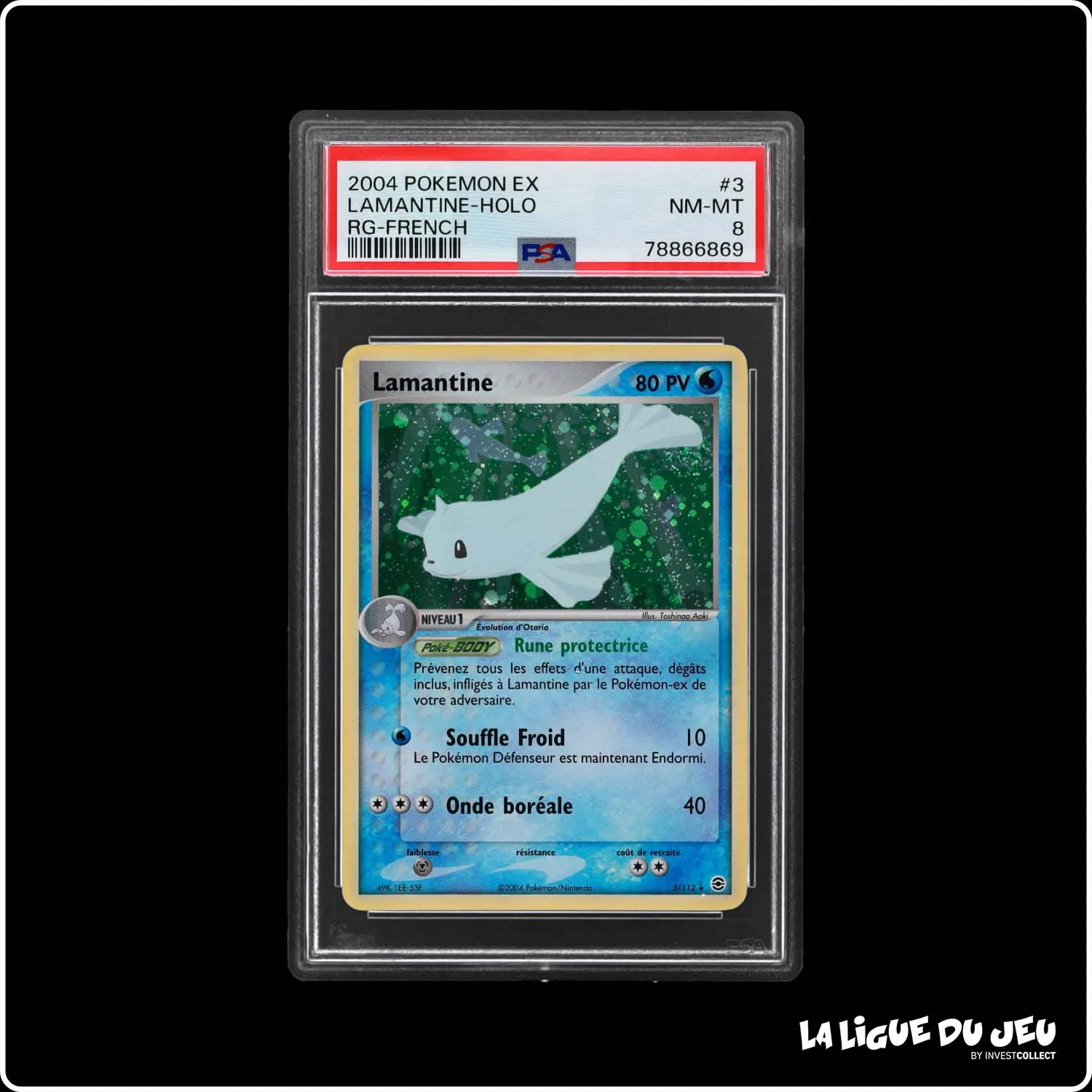 Holo - Pokemon - Rouge Feu Vert Feuille - Lamantine 3/112 - PSA 8 - Français