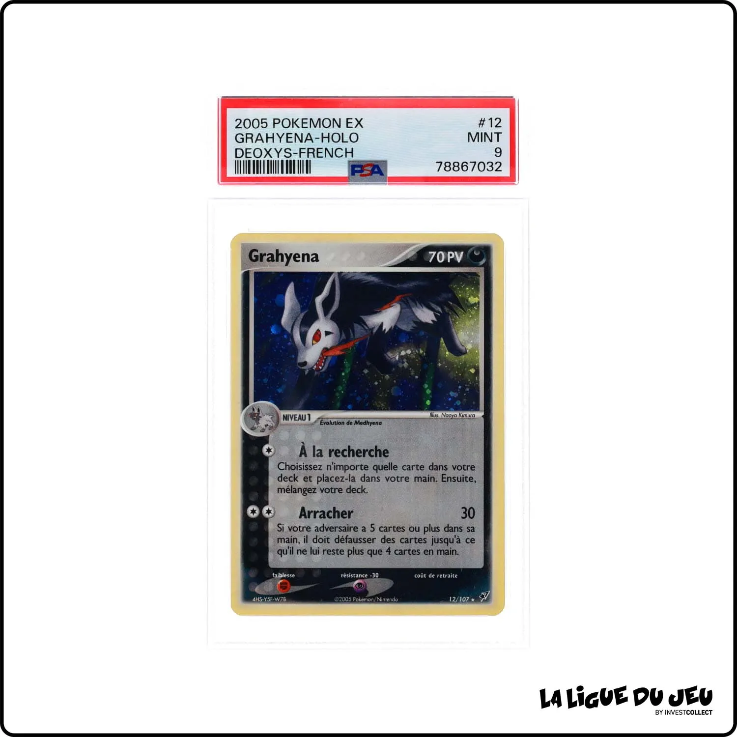 Holo - Pokemon - Deoxys - Grahyena 12/107 - PSA 9 - Français