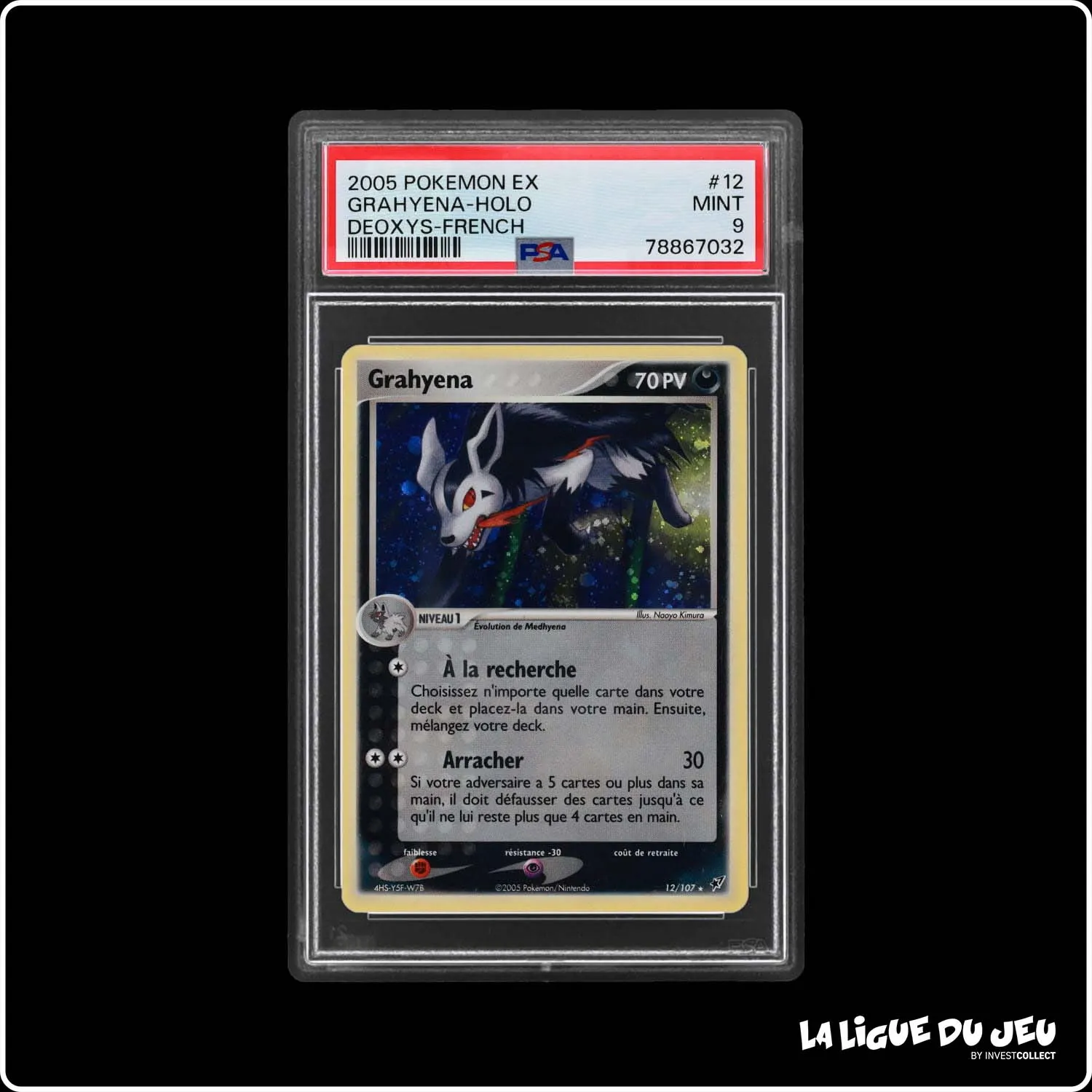 Holo - Pokemon - Deoxys - Grahyena 12/107 - PSA 9 - Français