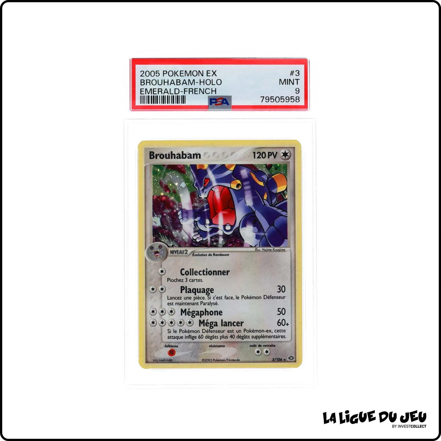 Holo - Pokemon - Émeraude - Brouhabam 3/106 - PSA 9 - Français