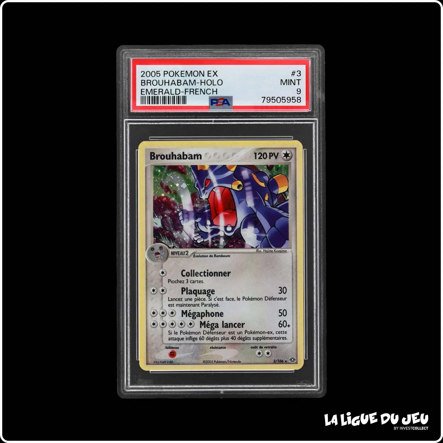 Holo - Pokemon - Émeraude - Brouhabam 3/106 - PSA 9 - Français