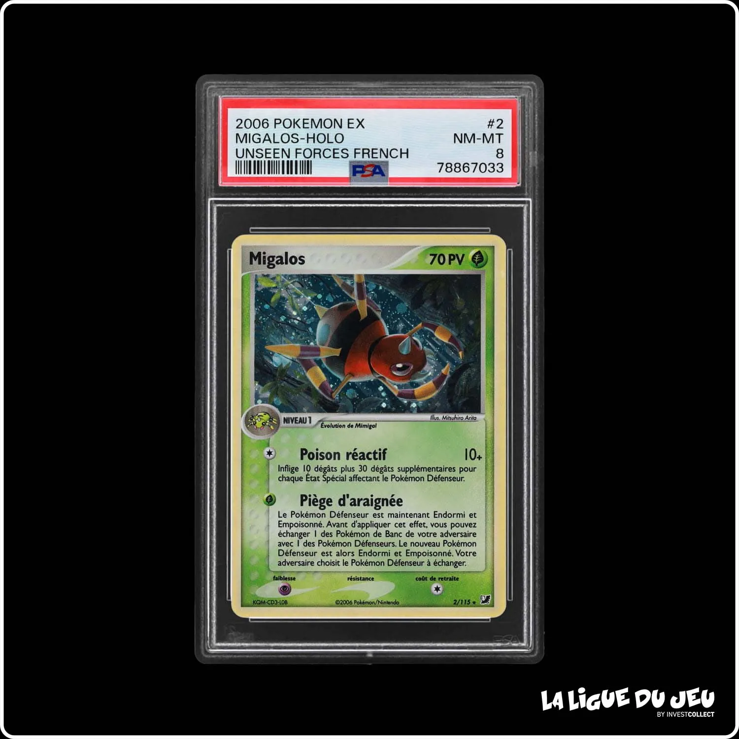 Holo - Pokemon - Forces Cachées - Migalos 2/115 - PSA 8 - Français