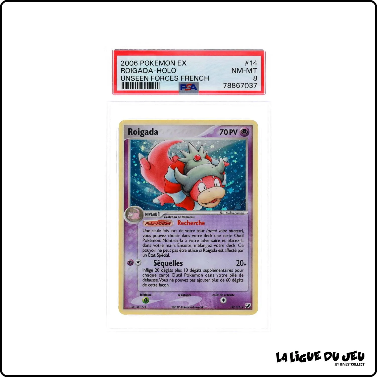 Holo - Pokemon - Forces Cachées - Roigada 14/115 - PSA 8 - Français