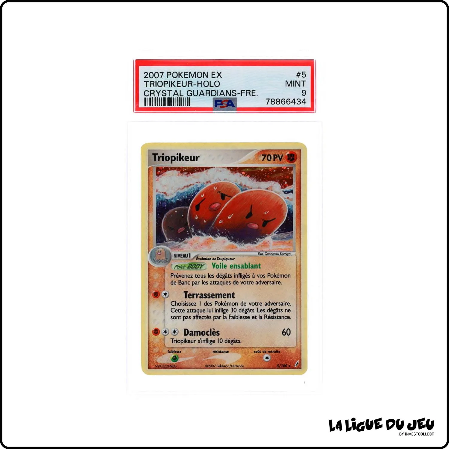 Holo - Pokemon - Gardiens de Cristal - Triopikeur 5/100 - PSA 9 - Français