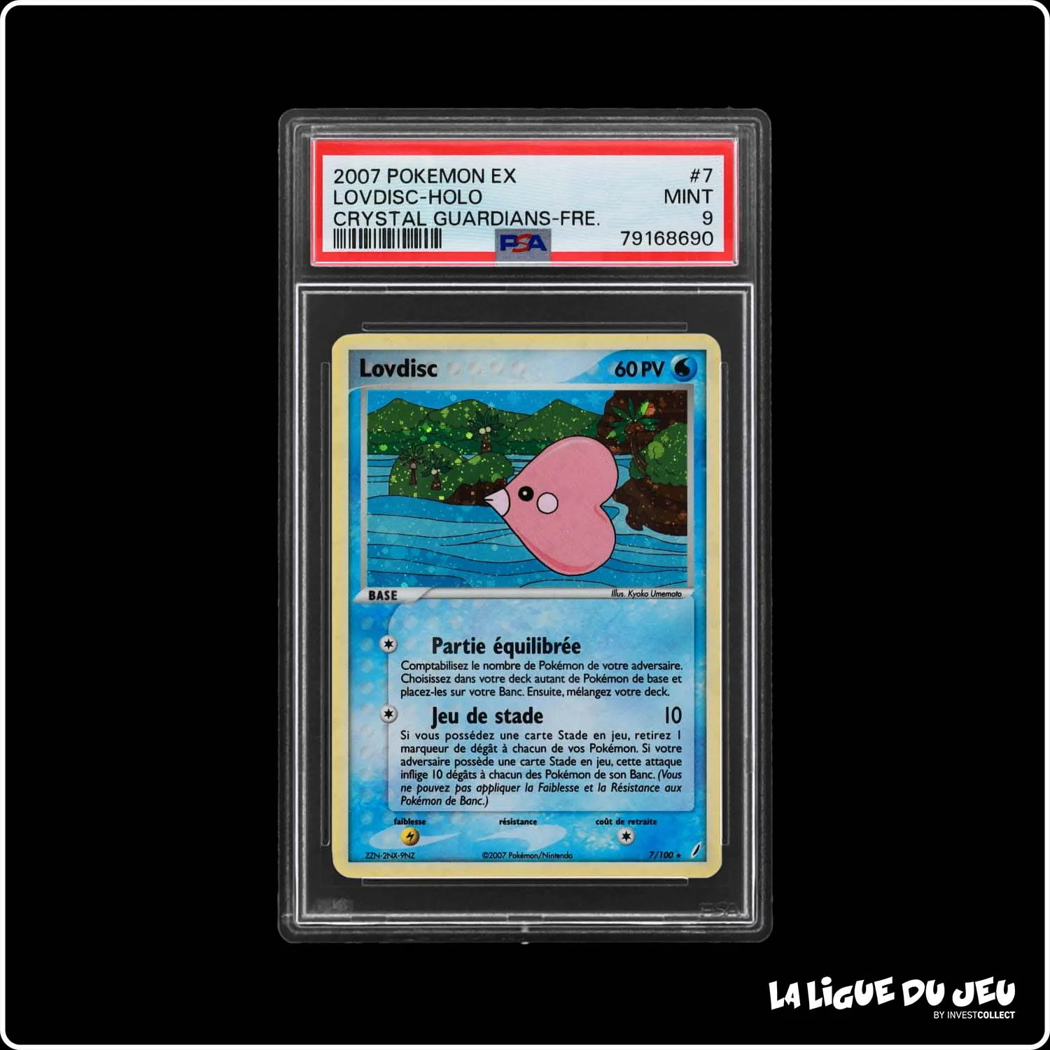 Holo - Pokemon - Gardiens de Cristal - Lovdisc 7/100 - PSA 9 - Français