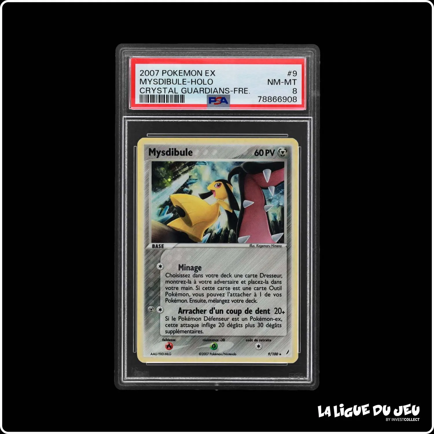 Holo - Pokemon - Gardiens de Cristal - Mysdibule 9/100 - PSA 8 - Français