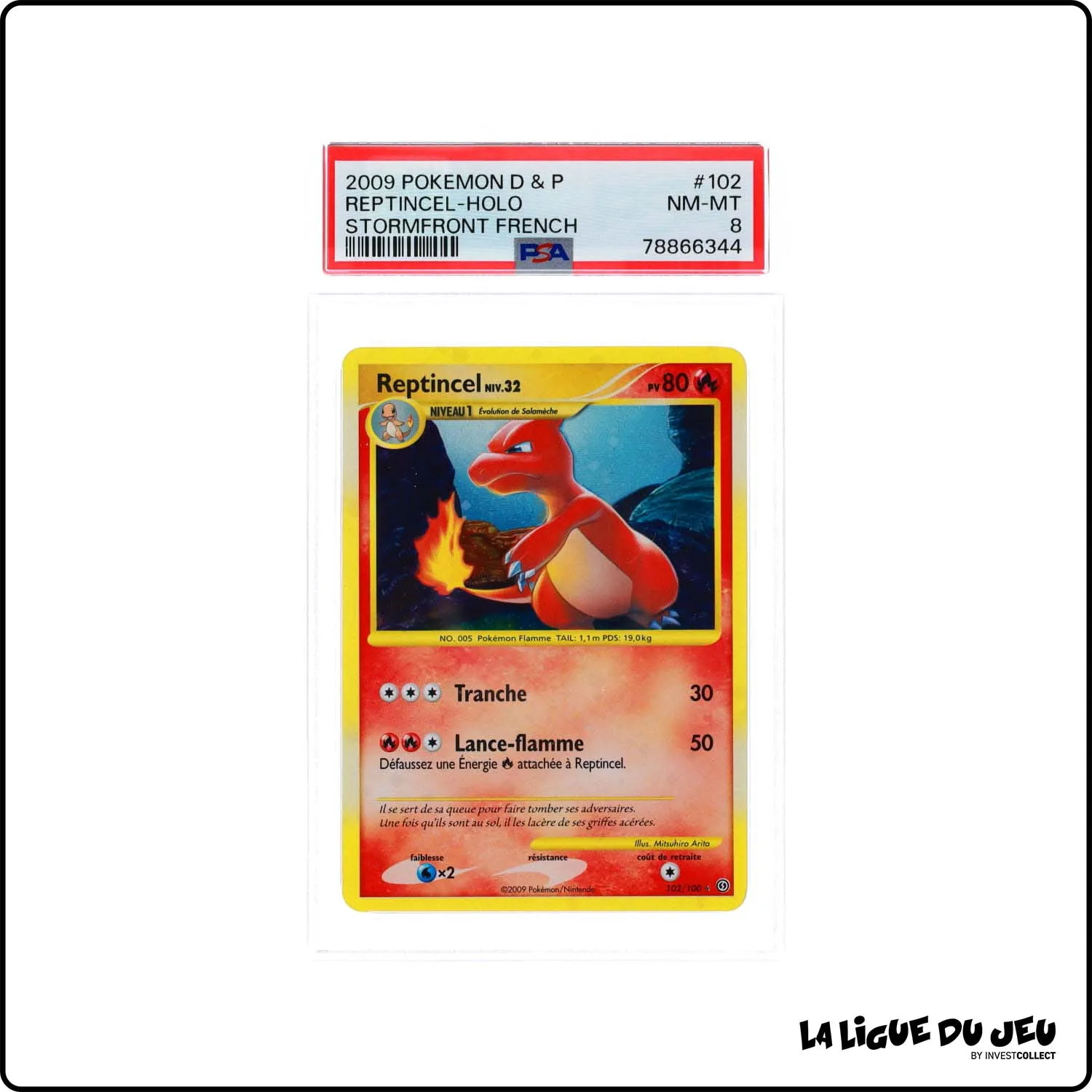 Secrete - Pokemon - Tempête - Reptincel 102/100 - PSA 8 - Français