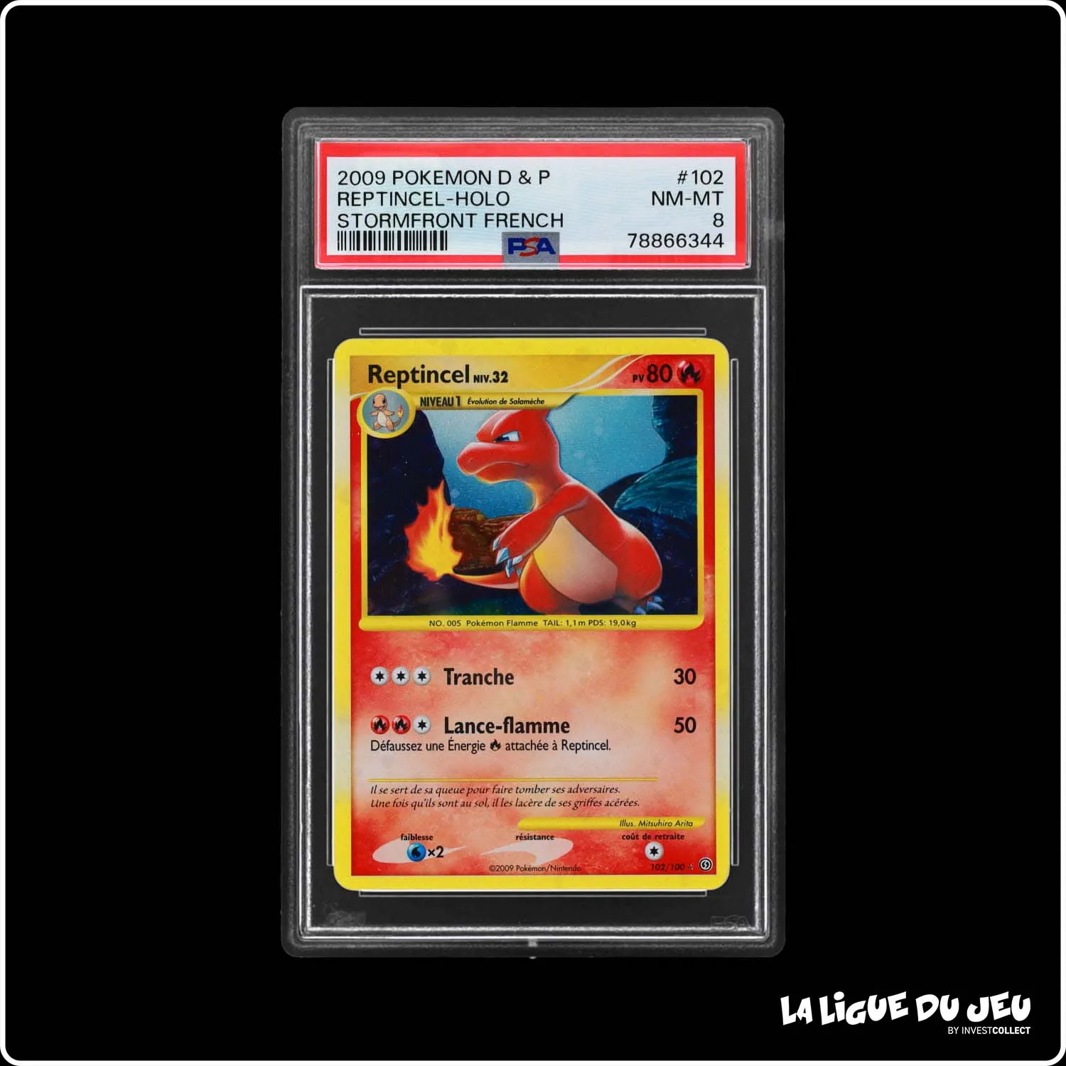 Secrete - Pokemon - Tempête - Reptincel 102/100 - PSA 8 - Français