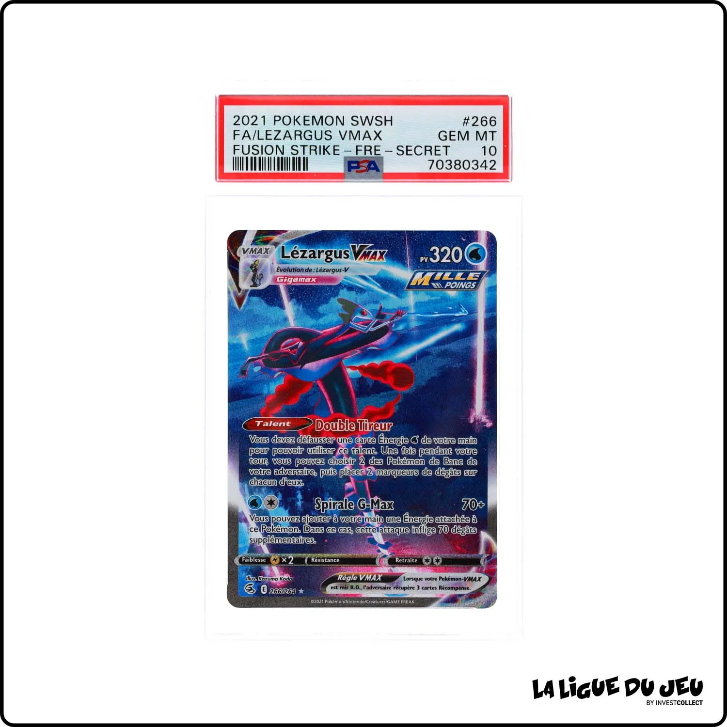 Secrete - Pokemon - Poing de Fusion - Lézargus VMAX 266/264 - PSA 10 - Français