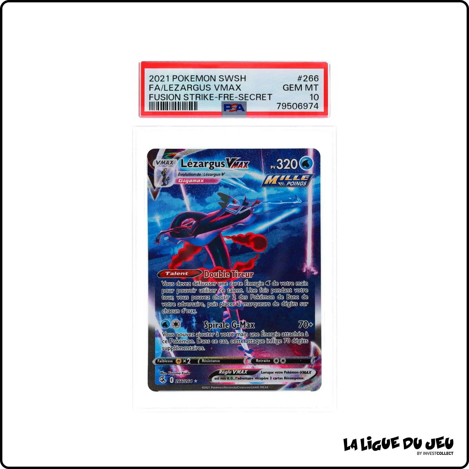 Secrete - Pokemon - Poing de Fusion - Lézargus VMAX 266/264 - PSA 10 - Français