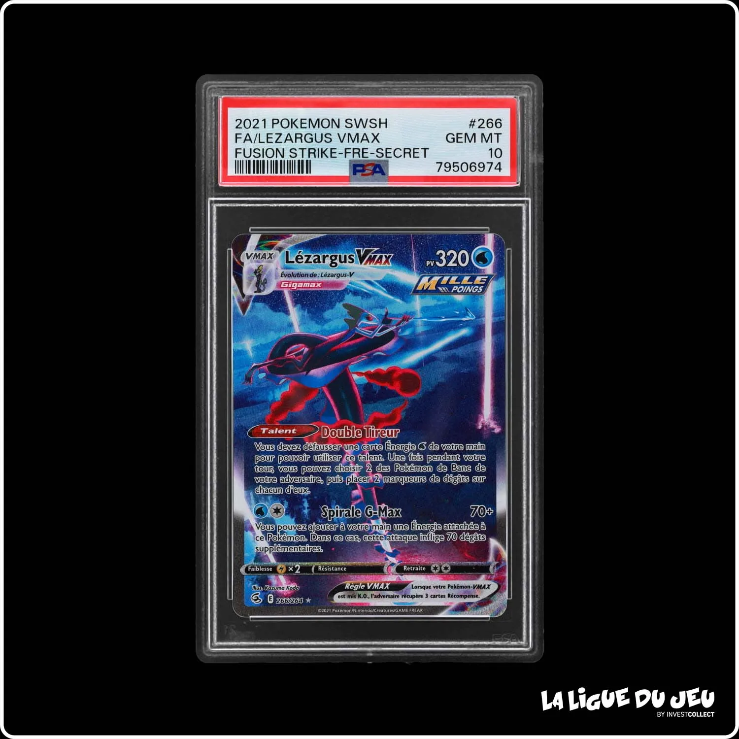 Secrete - Pokemon - Poing de Fusion - Lézargus VMAX 266/264 - PSA 10 - Français