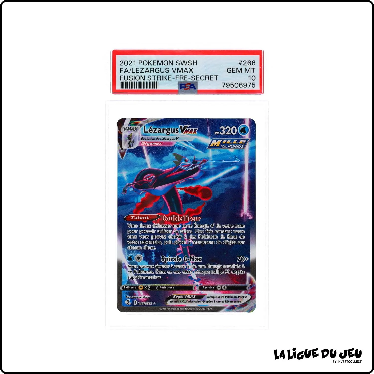 Secrete - Pokemon - Poing de Fusion - Lézargus VMAX 266/264 - PSA 10 - Français