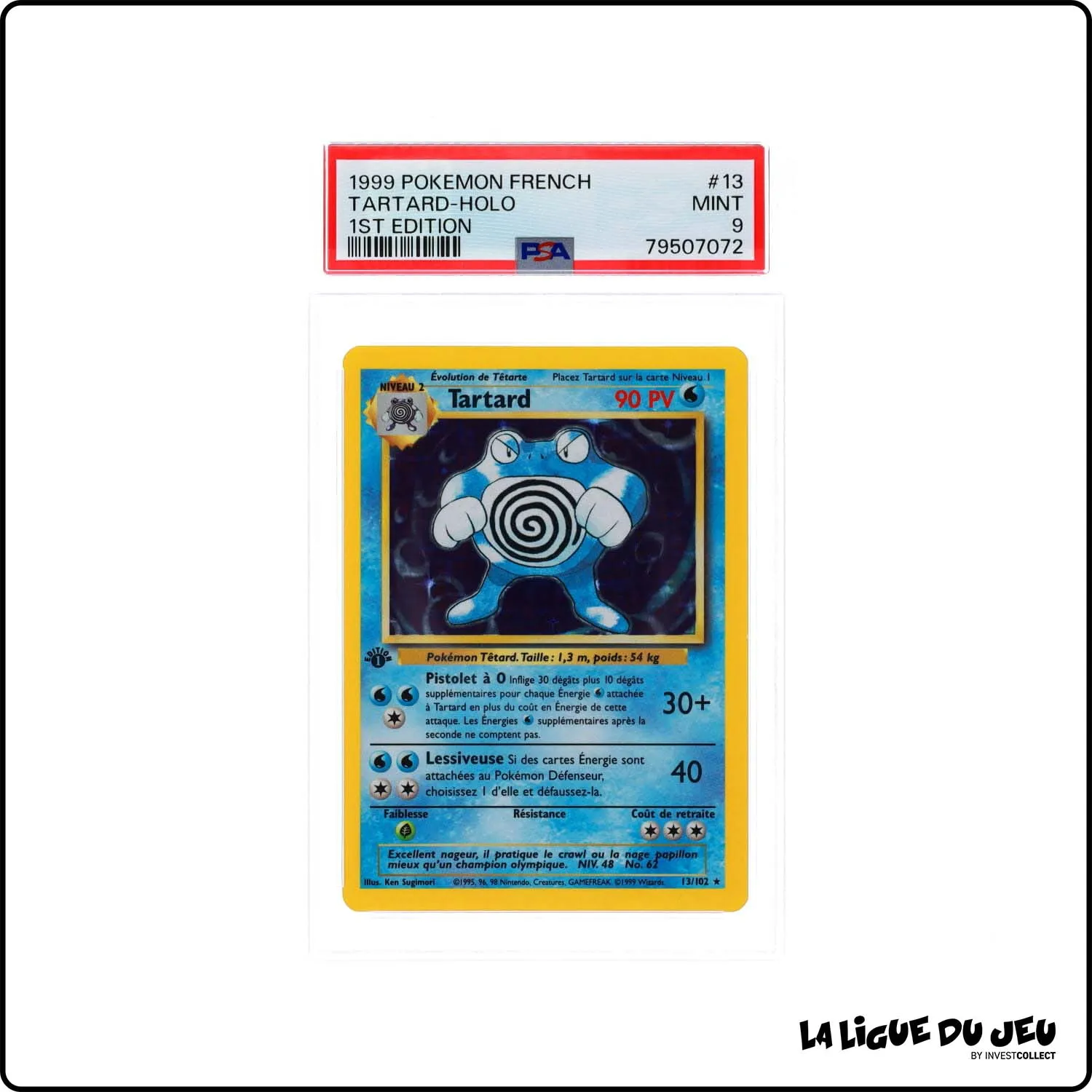 Holo - Pokemon - Set de Base - Tartard 13/102 - 1er édition - PSA 9 - Français