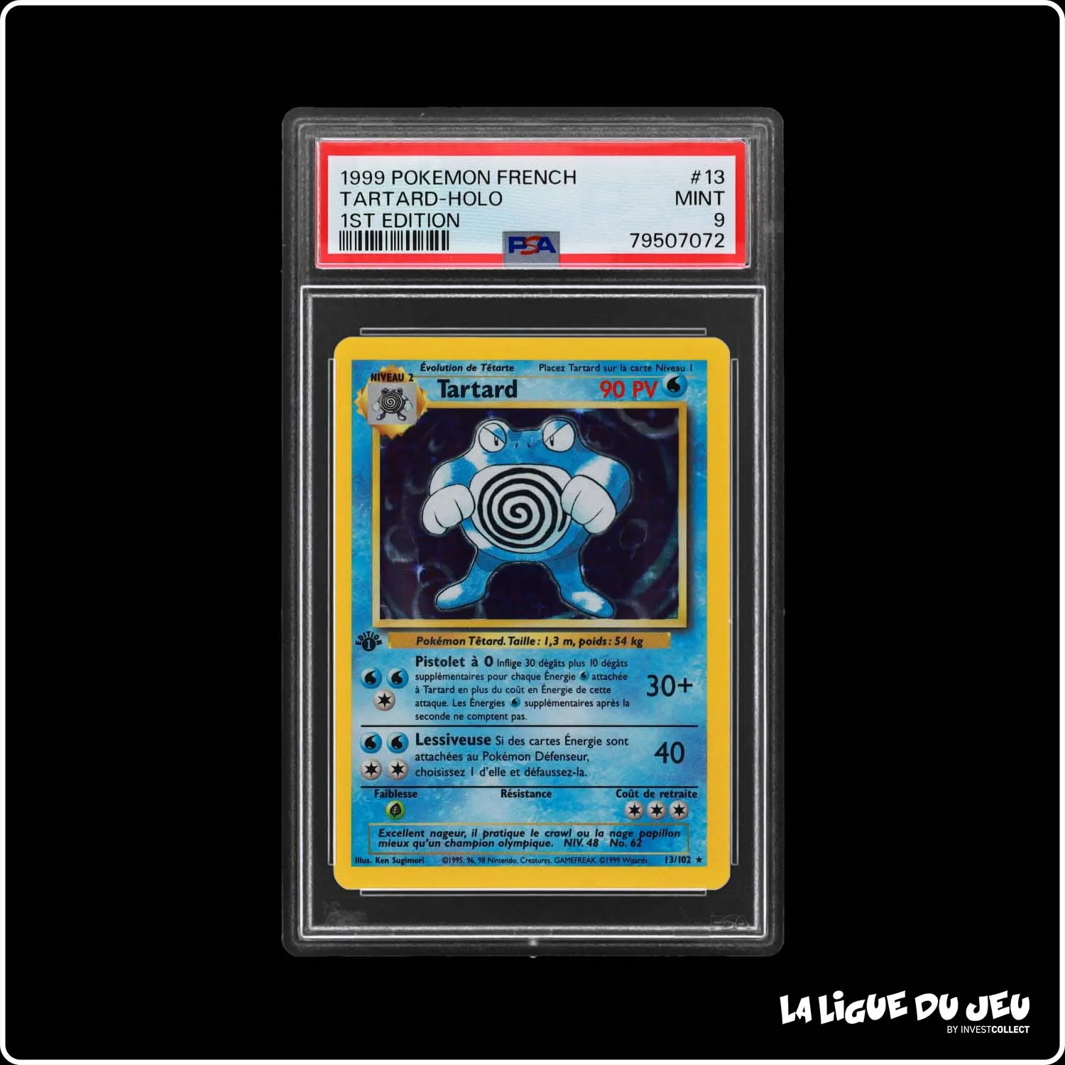 Holo - Pokemon - Set de Base - Tartard 13/102 - 1er édition - PSA 9 - Français