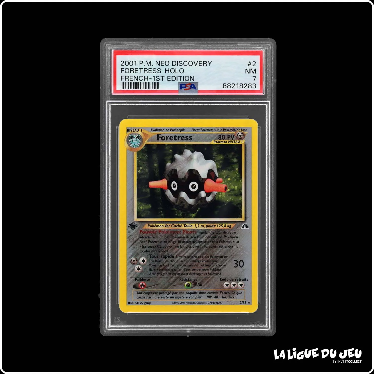 Holo - Pokemon - Neo Discovery - Foretress - 2/75 - 1er édition - PSA 7 - Français