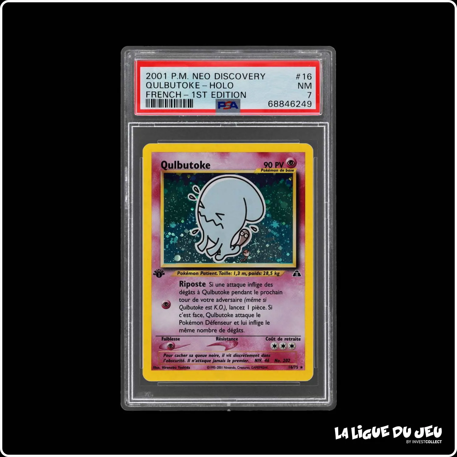 Holo - Pokemon - Neo Discovery - Qulbutoke - 16/75 - 1er édition - PSA 7 - Français