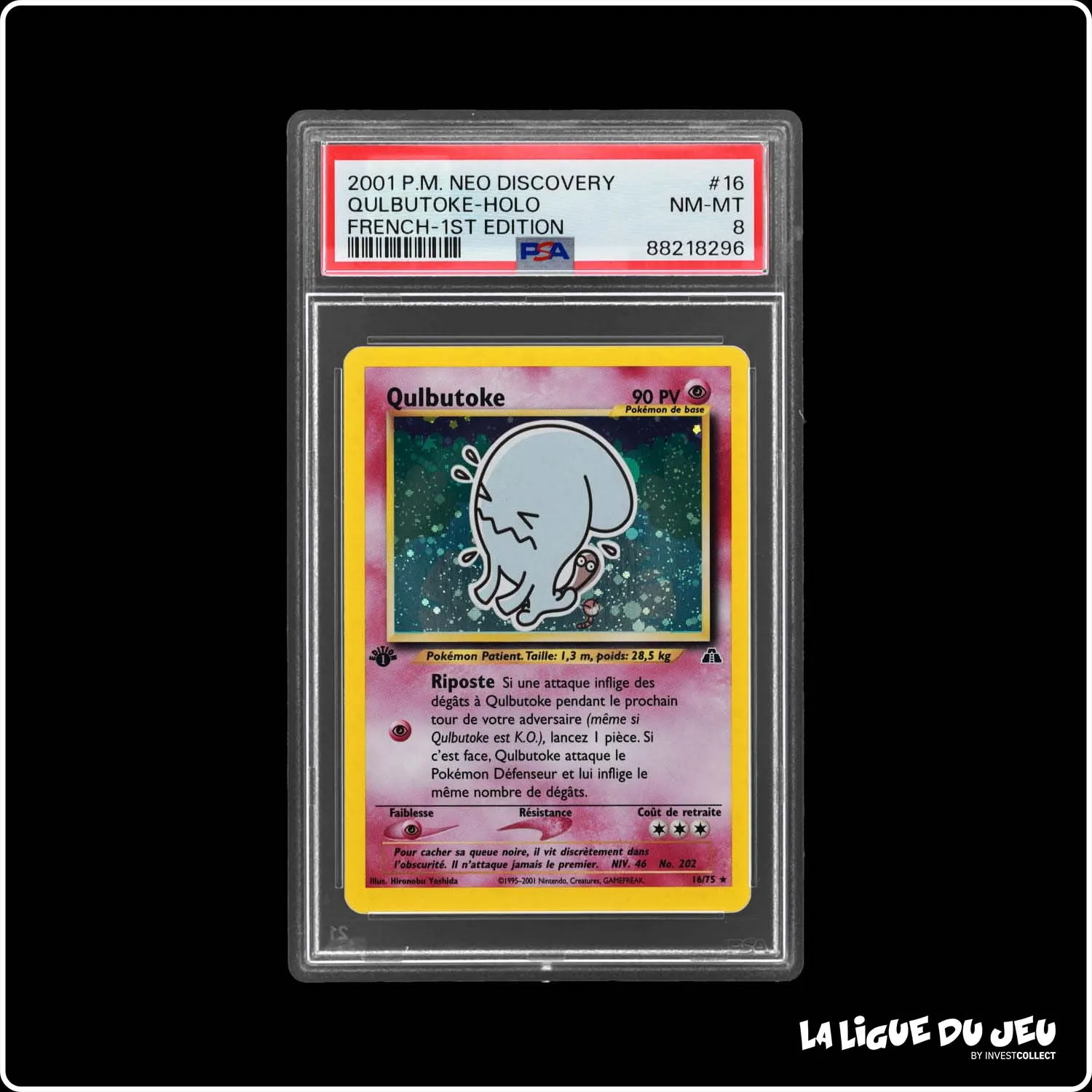 Holo - Pokemon - Neo Discovery - Qulbutoke - 16/75 - 1er édition - PSA 8 - Français