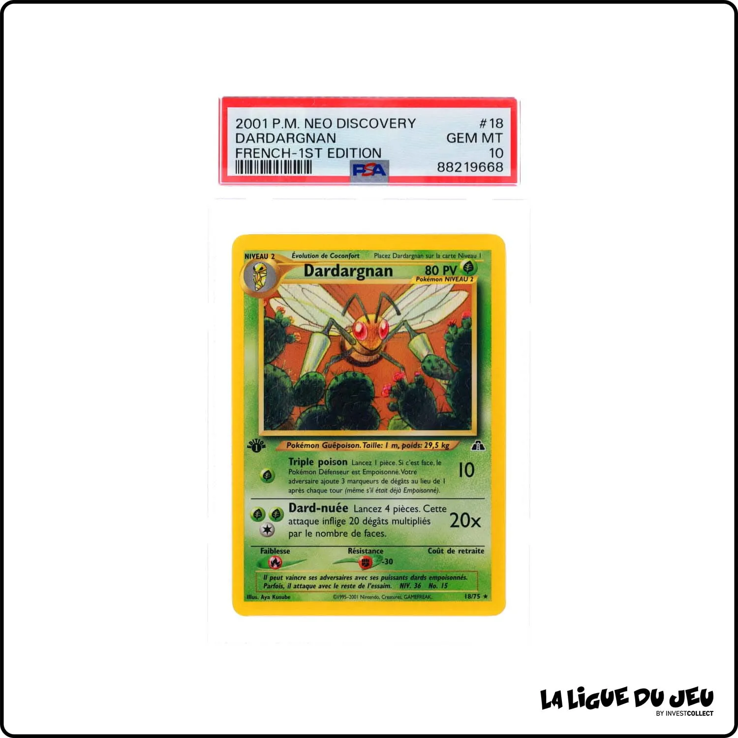 Rare - Pokemon - Neo Discovery - Dardargnan - 18/75 - 1er édition - PSA 10 - Français