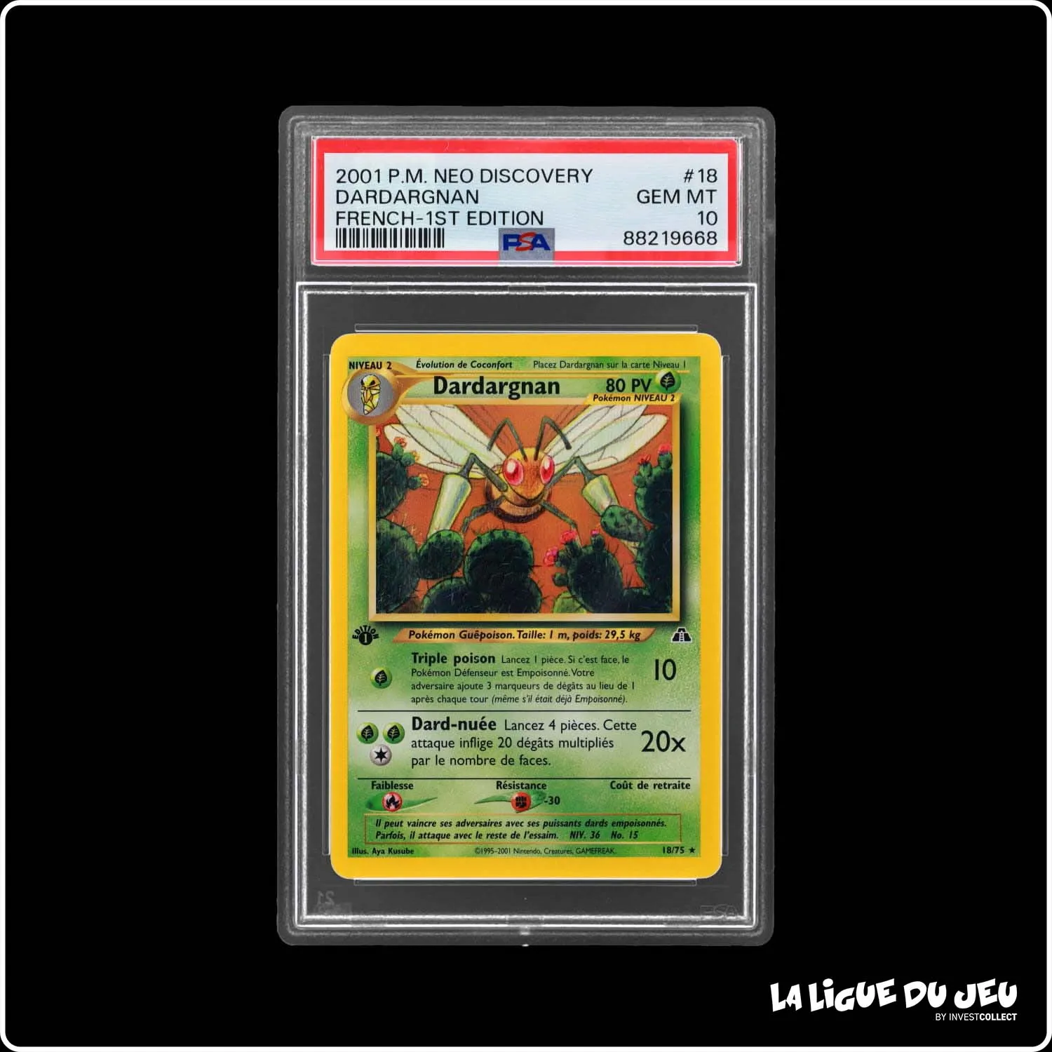 Rare - Pokemon - Neo Discovery - Dardargnan - 18/75 - 1er édition - PSA 10 - Français