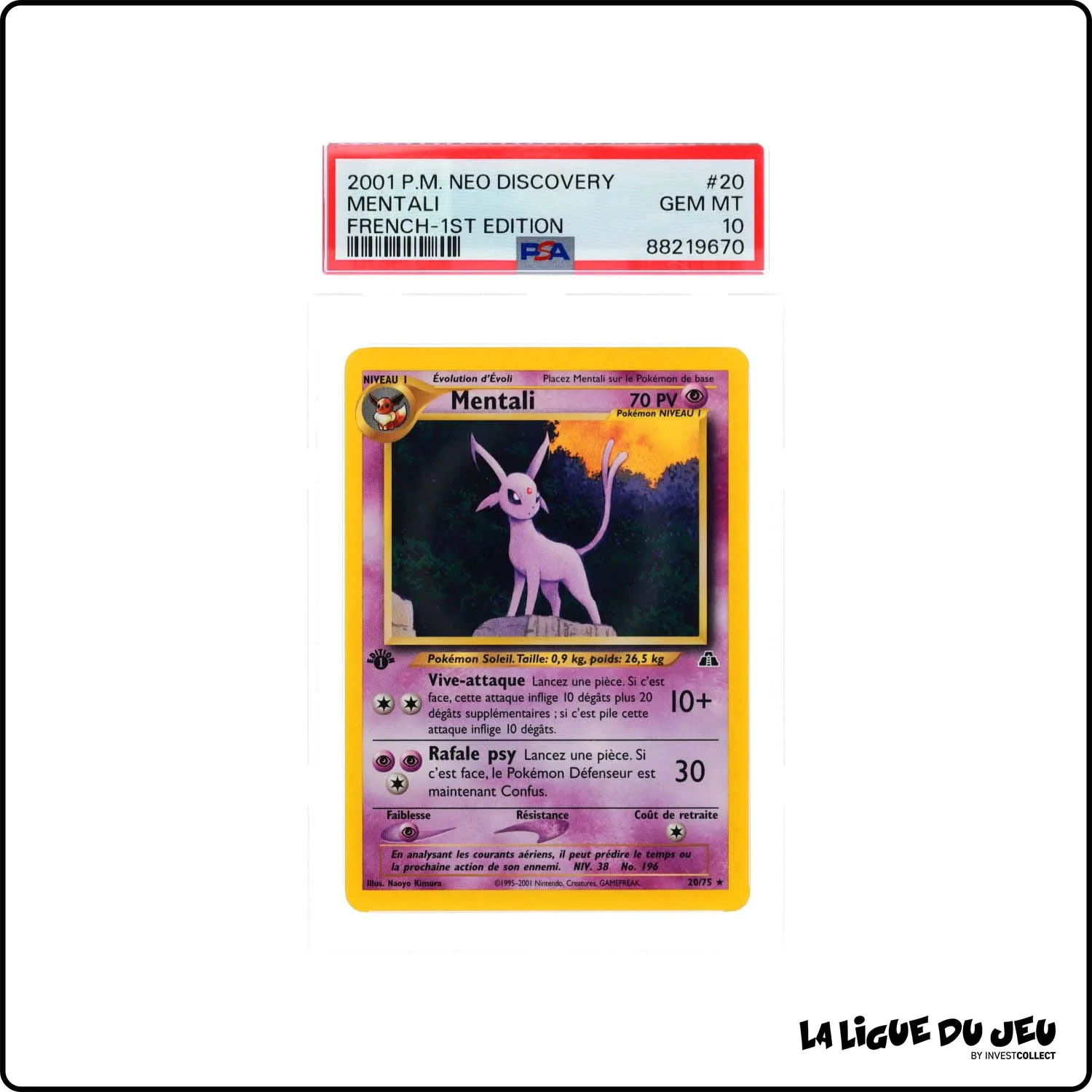 Rare - Pokemon - Neo Discovery - Mentali - 20/75 - 1er édition - PSA 10 - Français