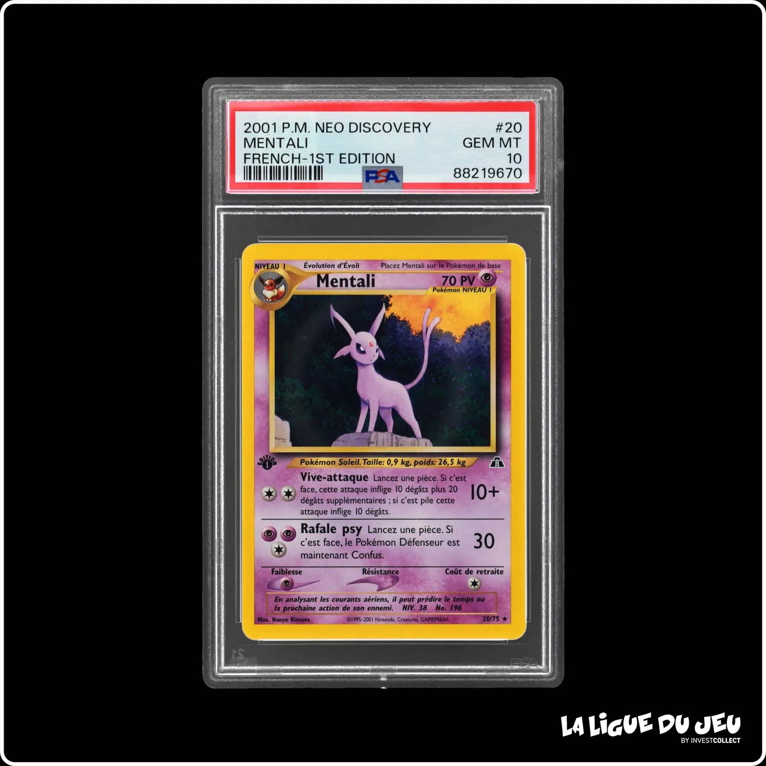 Rare - Pokemon - Neo Discovery - Mentali - 20/75 - 1er édition - PSA 10 - Français