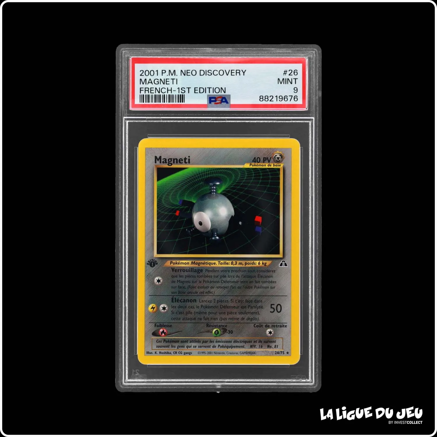 Rare - Pokemon - Neo Discovery - Magneti - 26/75 - 1er édition - PSA 9 - Français