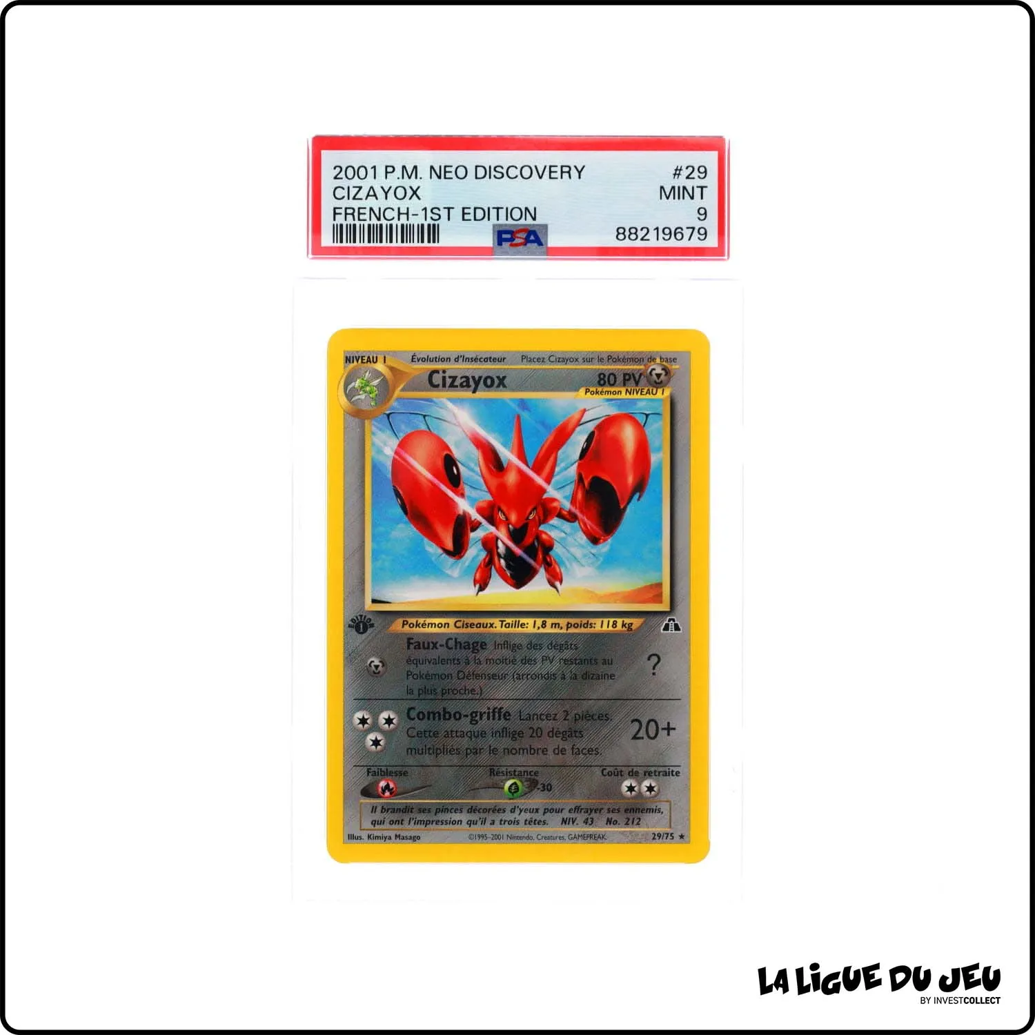 Rare - Pokemon - Neo Discovery - Cizayox - 29/75 - 1er édition - PSA 9 - Français