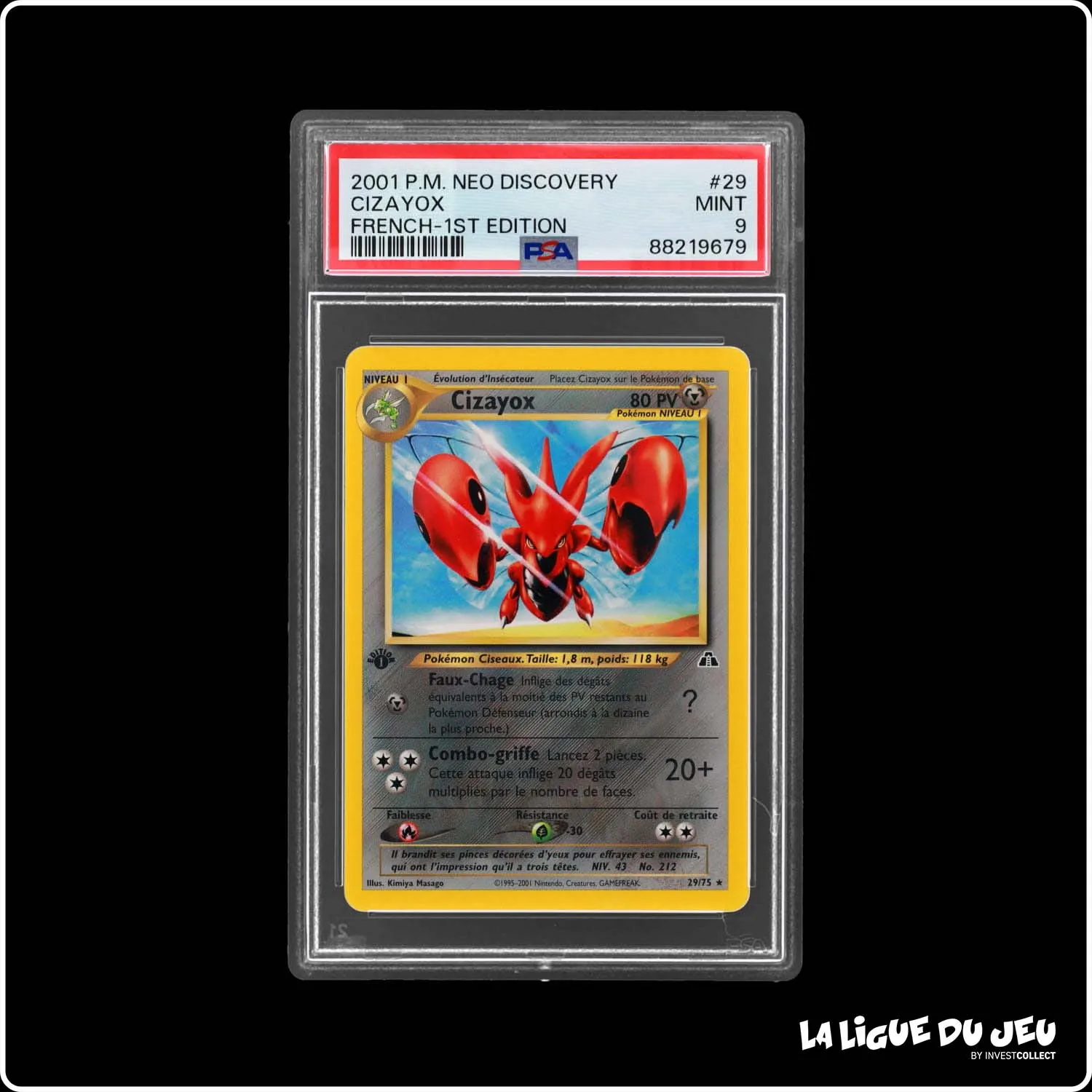 Rare - Pokemon - Neo Discovery - Cizayox - 29/75 - 1er édition - PSA 9 - Français