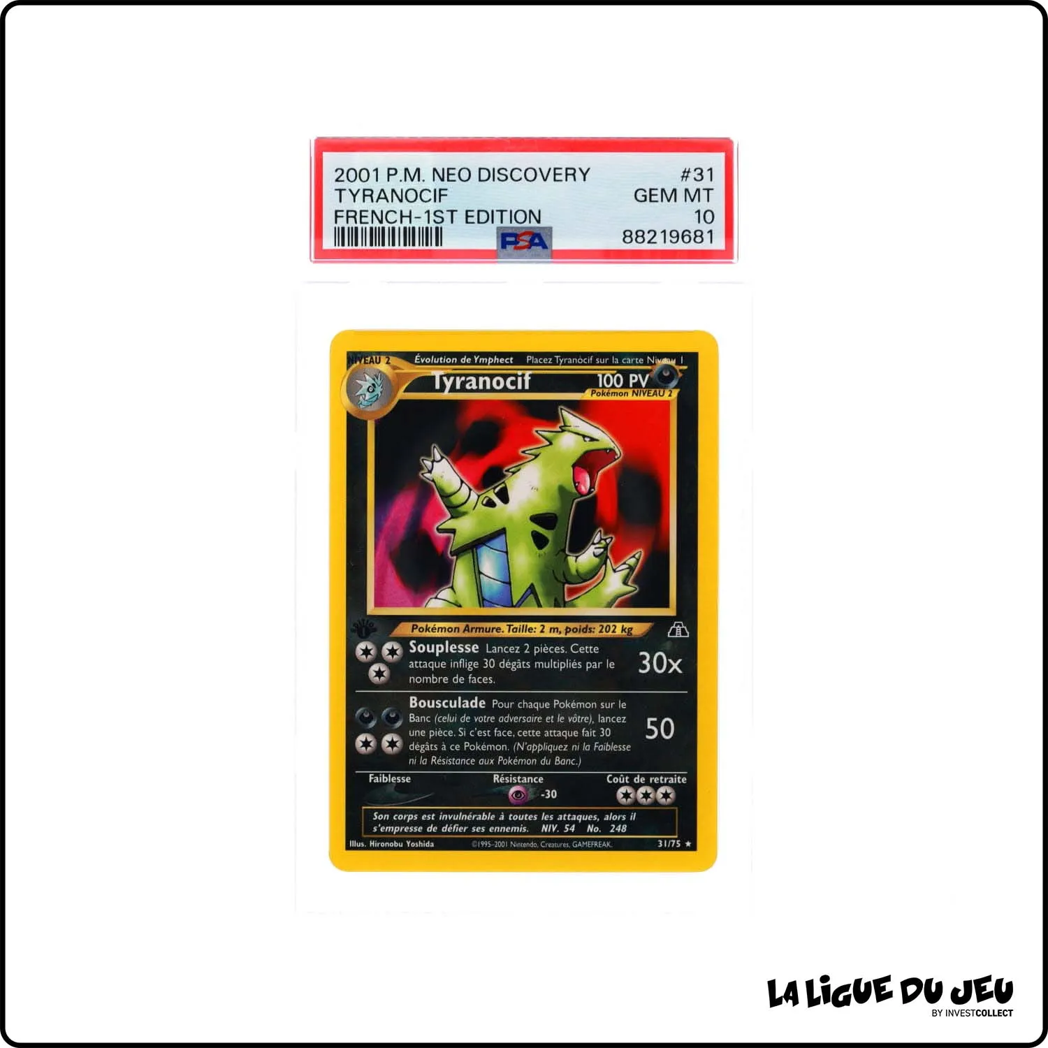 Rare - Pokemon - Neo Discovery - Tyranocif - 31/75 - 1er édition - PSA 10 - Français