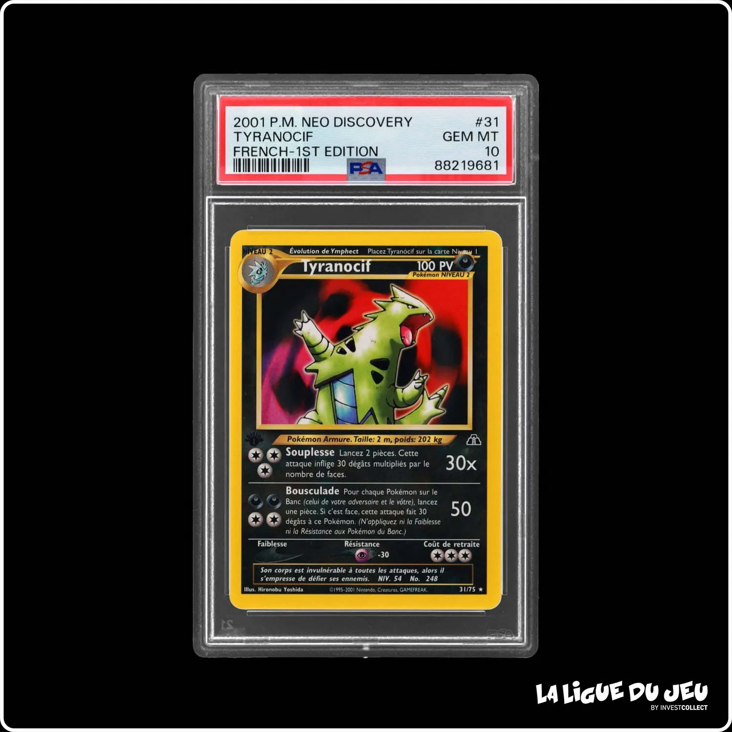 Rare - Pokemon - Neo Discovery - Tyranocif - 31/75 - 1er édition - PSA 10 - Français