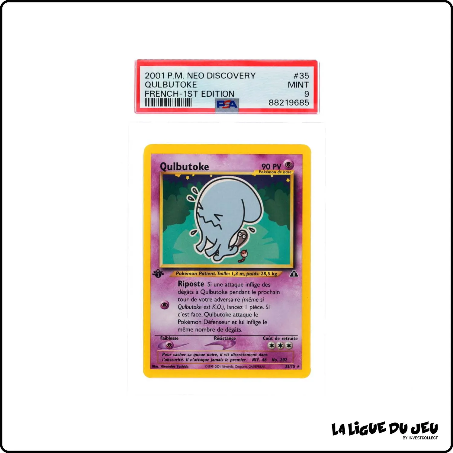 Rare - Pokemon - Neo Discovery - Qulbutoke - 35/75 - 1er édition - PSA 9 - Français