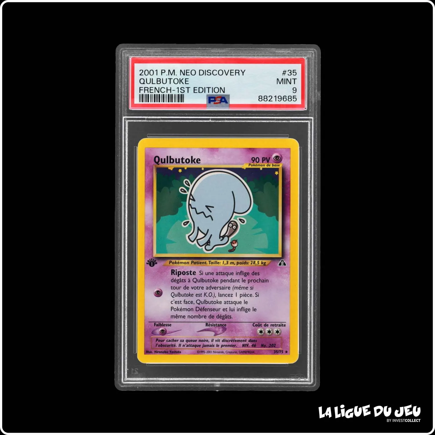 Rare - Pokemon - Neo Discovery - Qulbutoke - 35/75 - 1er édition - PSA 9 - Français