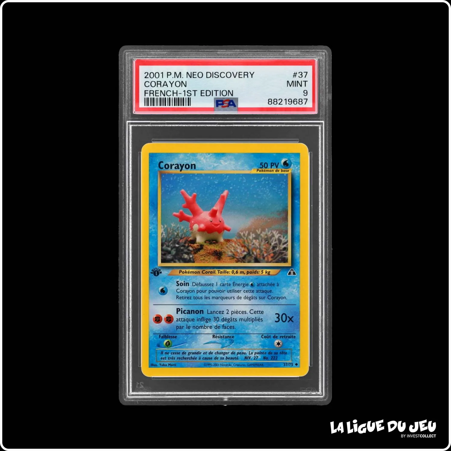 Peu Commune - Pokemon - Neo Discovery - Corayon - 37/75 - 1er édition - PSA 9 - Français